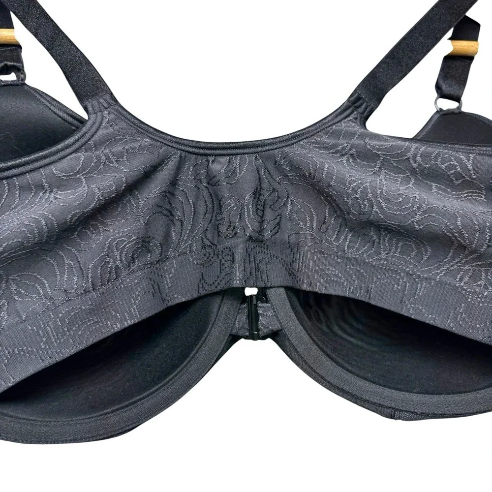 Bali Womens Bra 40D Black Underwire Front Clasp Lightly Lined Adjustable Strap